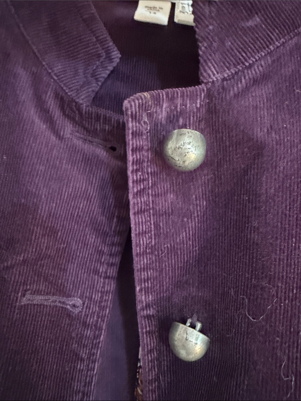 Coldwater Creek Dark Plum Corduroy Button Front Jacket - Picture 7 of 9